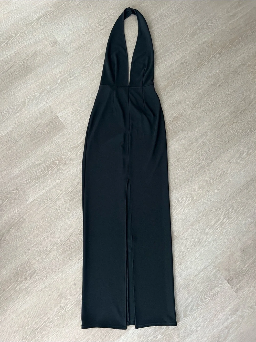 tobi halter dresses | | Tobi Black Plunge Neck Bodycon Front Slit Chic Maxi Dress Womens Small Velvet dress